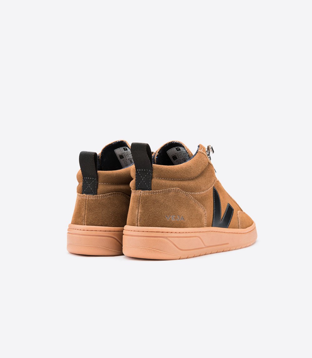 Veja Trainers Mens Brown/Black - Roraima Bastille Suede - GZQH-06439